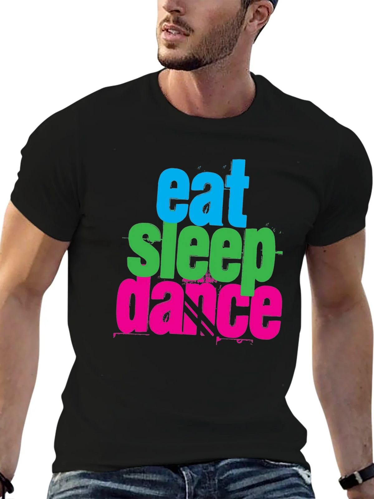 Eat Sleep Dance Graphic Tee - Black Cotton T-Shirt product image 6