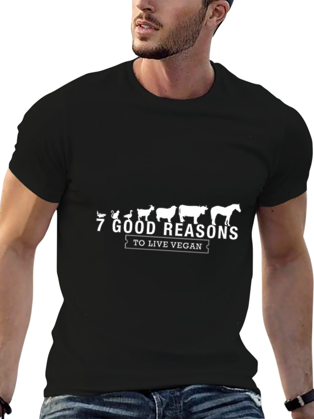 Vegan Reasons Black Graphic Tee product image 6