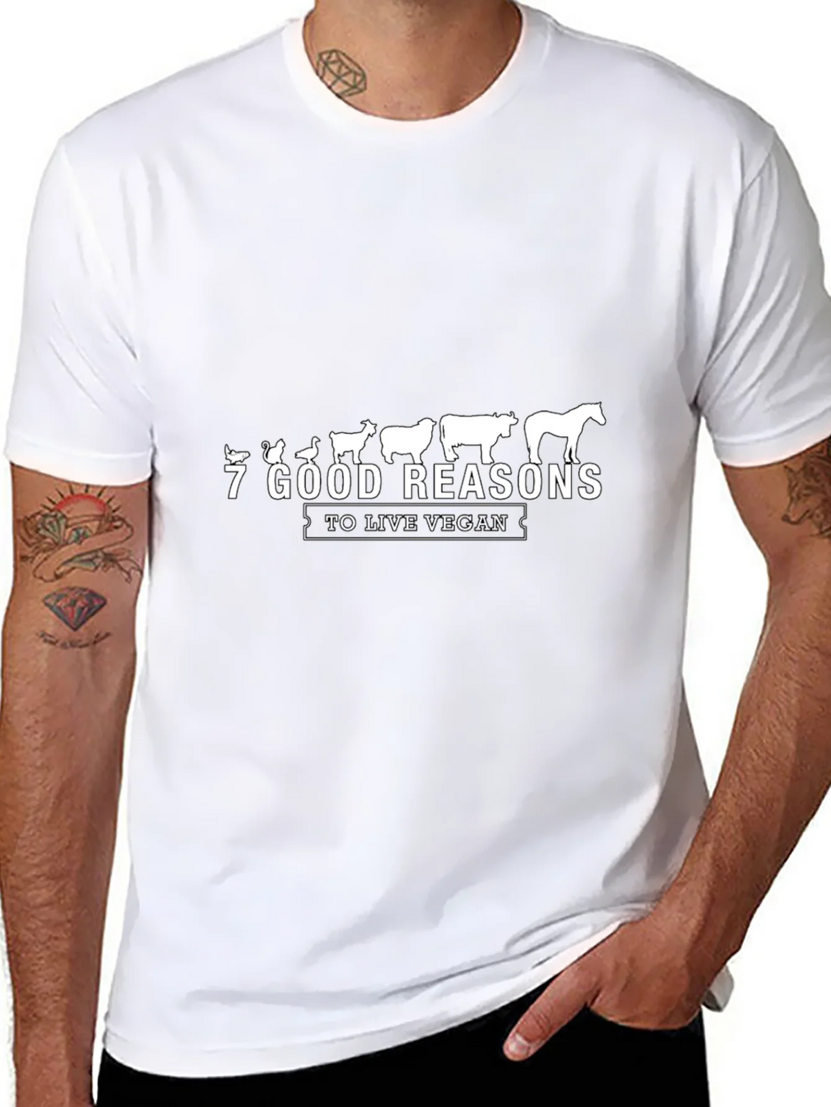 Vegan Reasons Black Graphic Tee product image 7