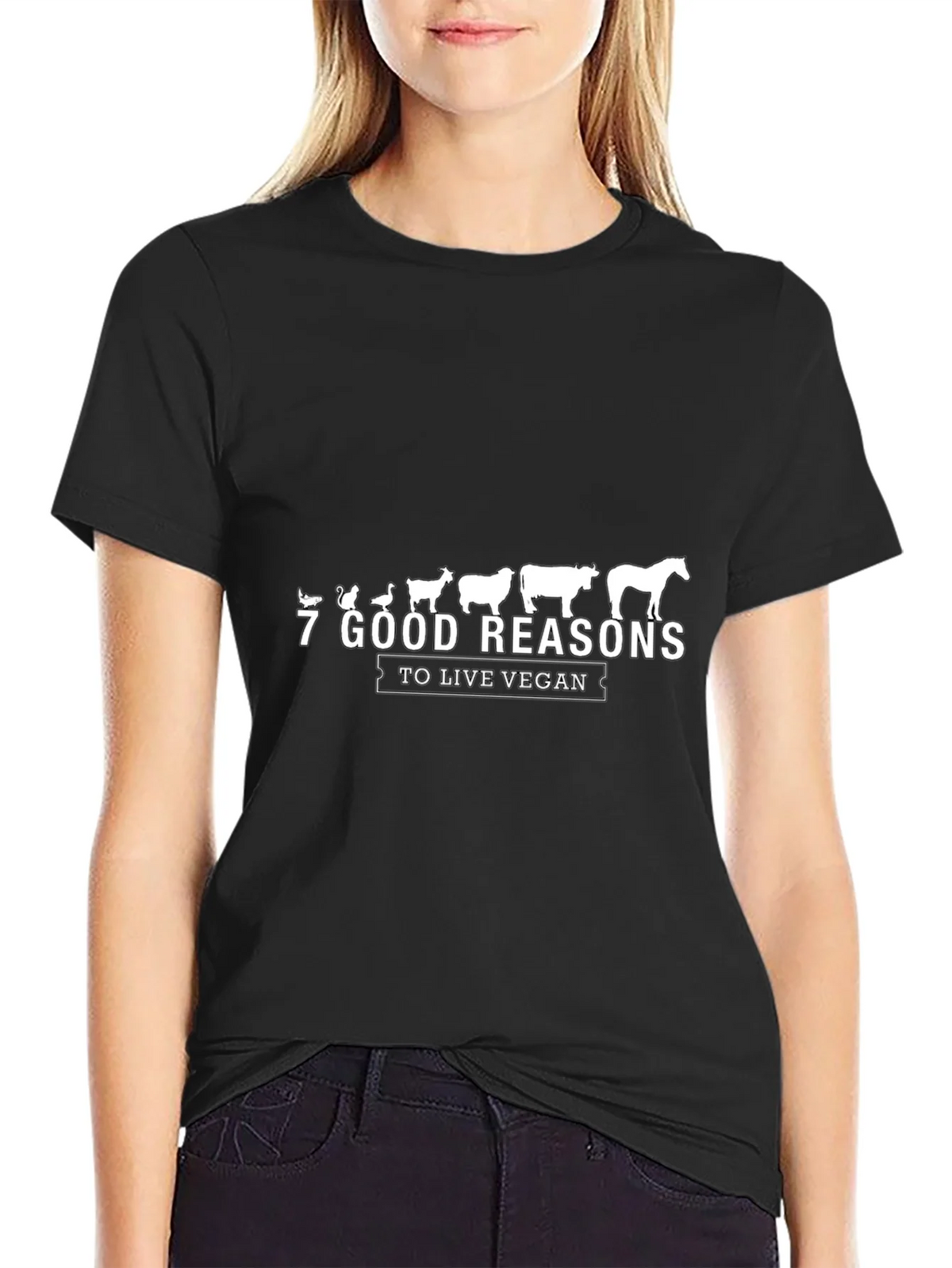 Vegan Reasons Black Graphic Tee product image 2