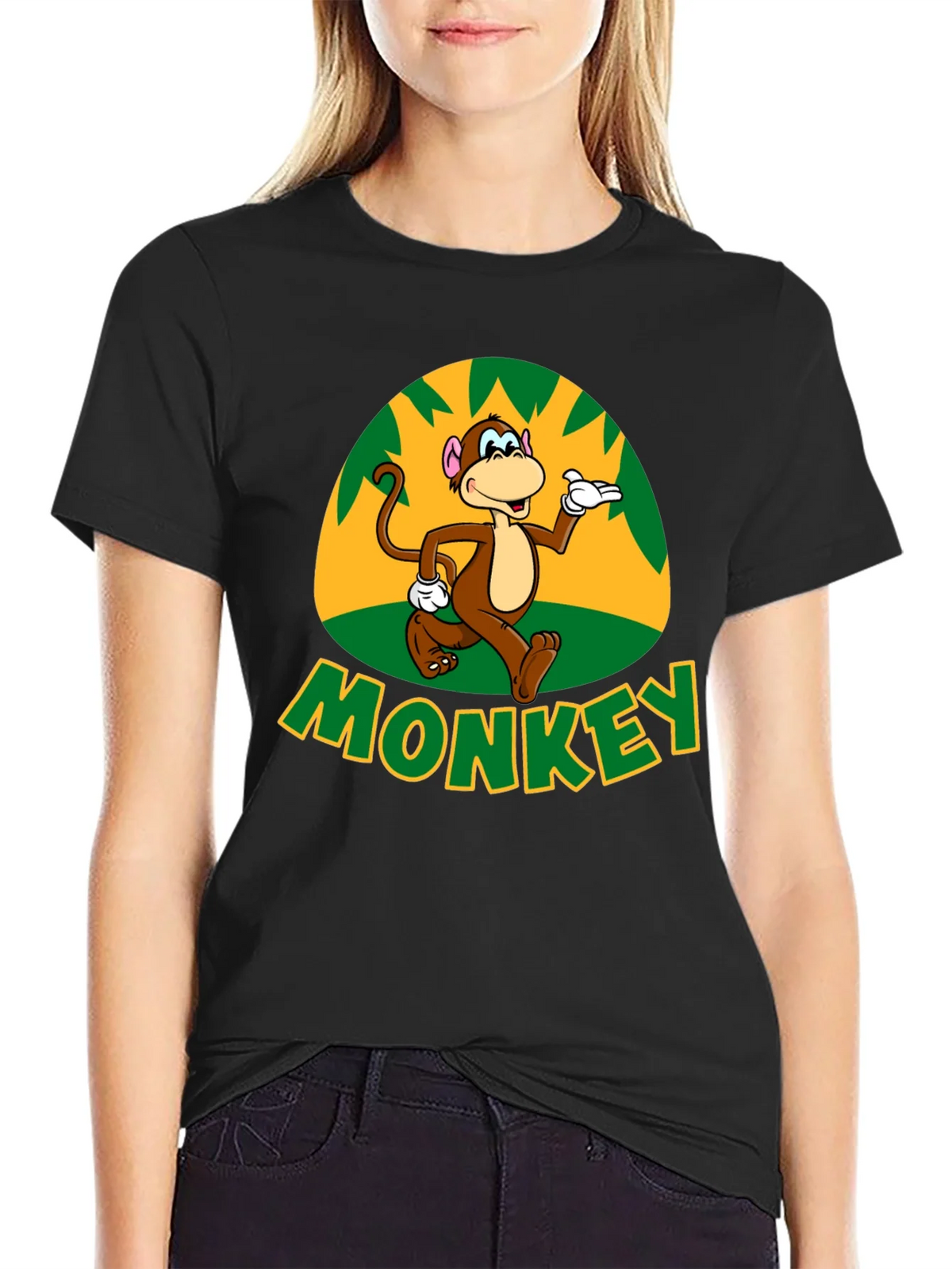 Fun Monkey Graphic T-Shirt - Casual Black Tee product image 2