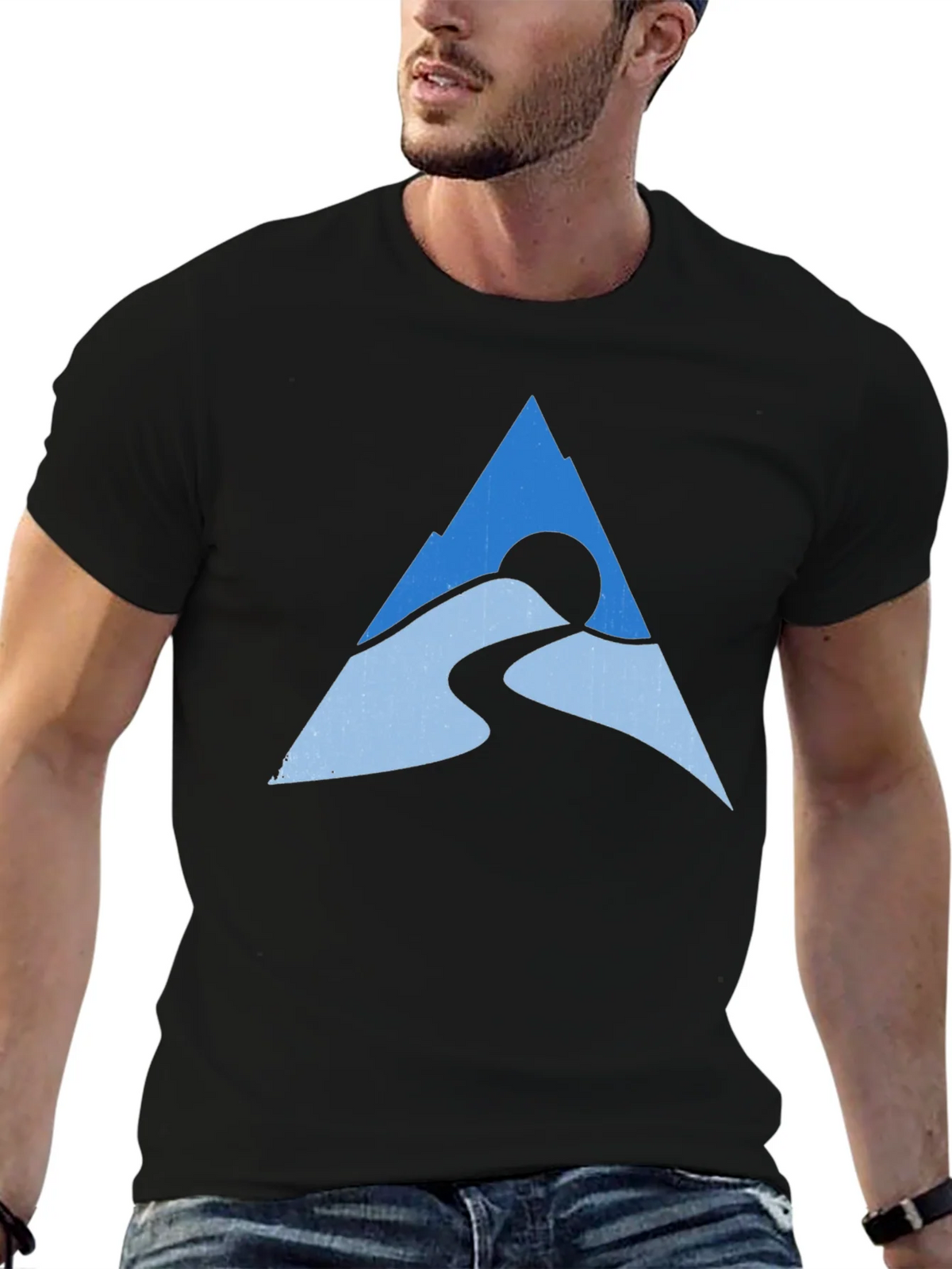 Mountain Peak Graphic Tee - Black Cotton Blend product image 9