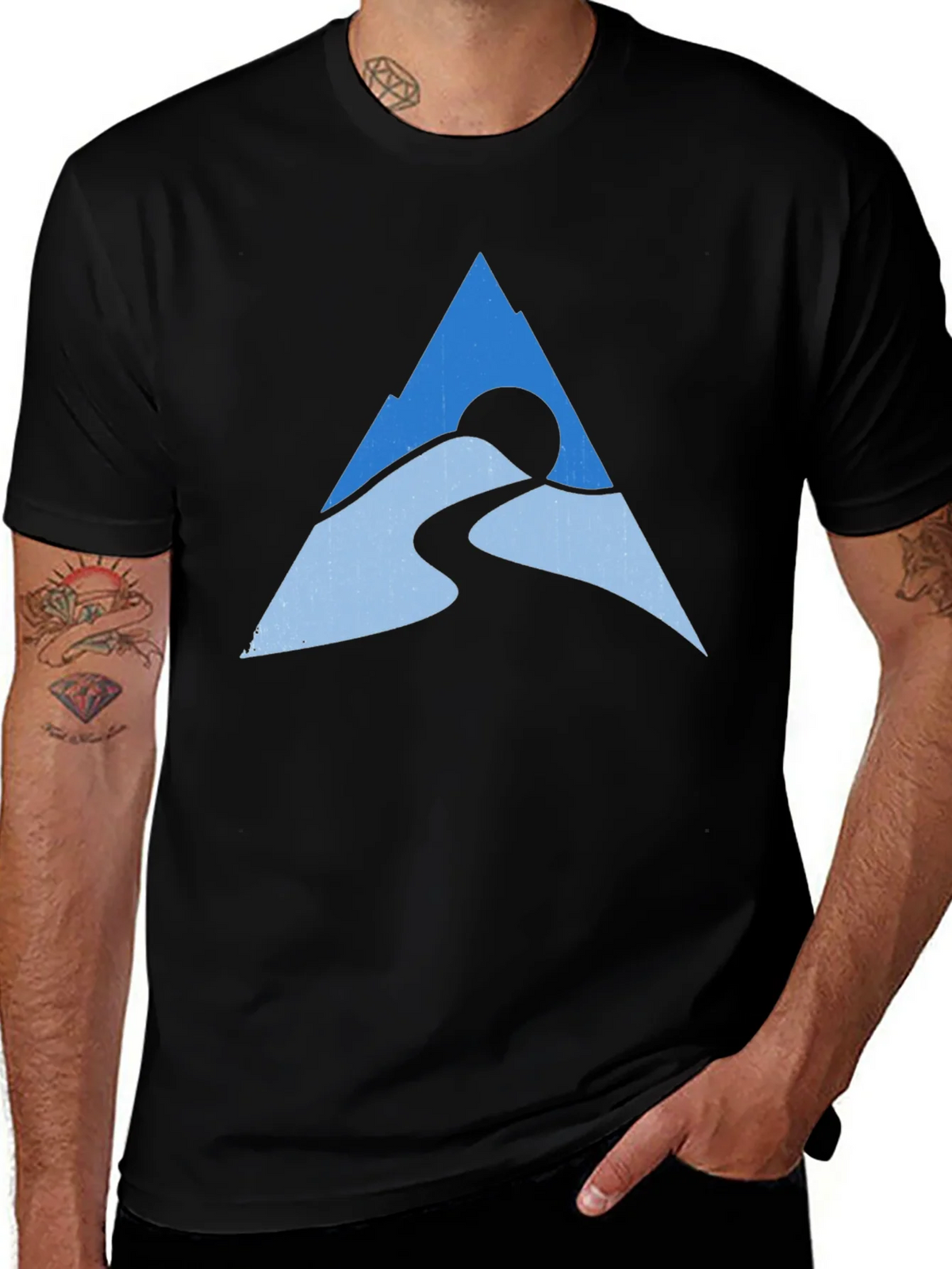 Mountain Peak Graphic Tee - Black Cotton Blend product image 1