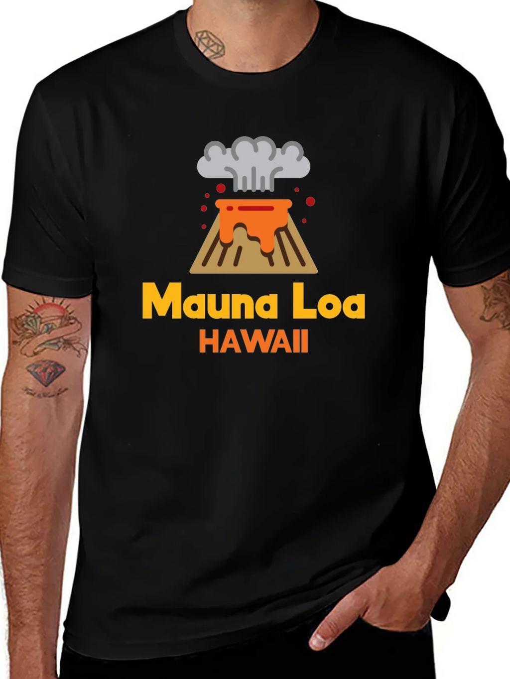 Mauna Loa Hawaii Volcano Graphic Tee - Black product image 1