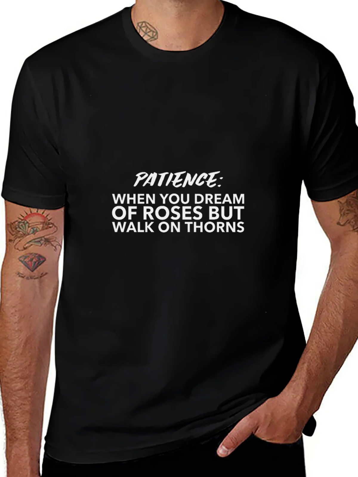 Patience Roses Thorns Graphic Tee product image 1
