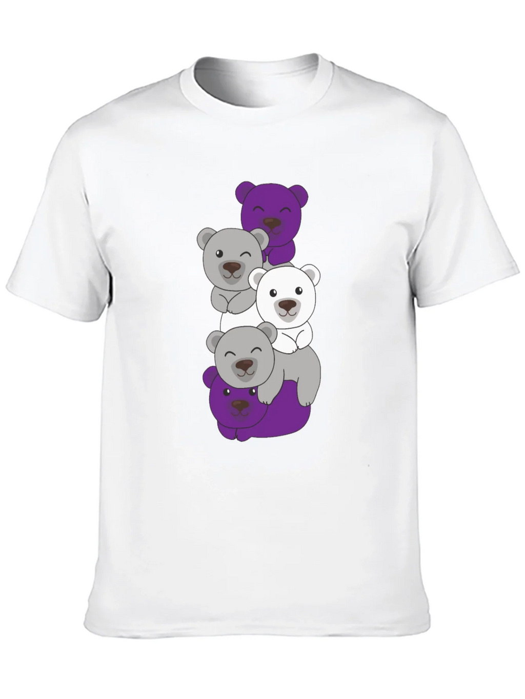 Stacked Bear Graphic Tee - Black Cotton Casual T-Shirt product image 9