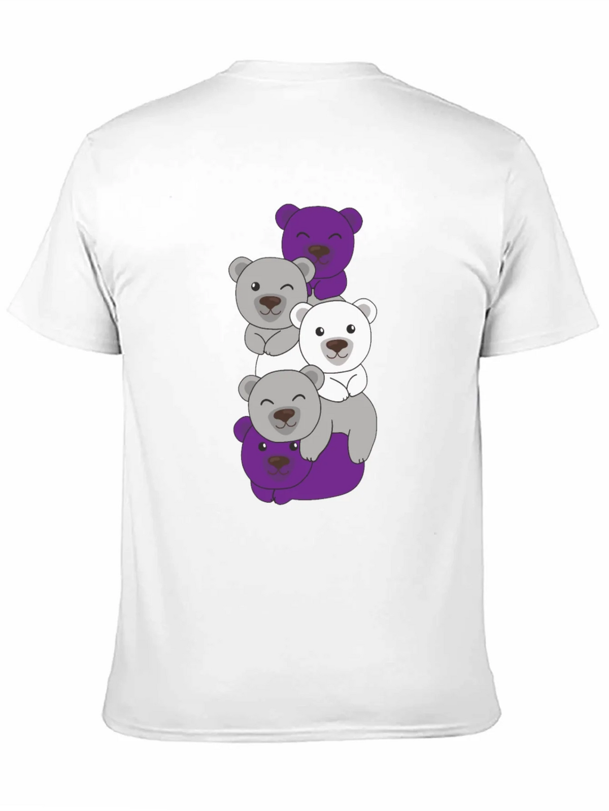 Stacked Bear Graphic Tee - Black Cotton Casual T-Shirt product image 10