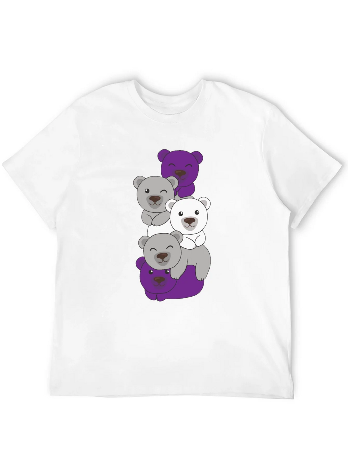Stacked Bear Graphic Tee - Black Cotton Casual T-Shirt product image 11