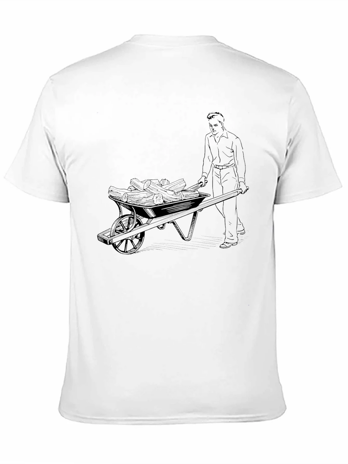 Black Graphic Tee - Man Pushing Wheelbarrow product image 2