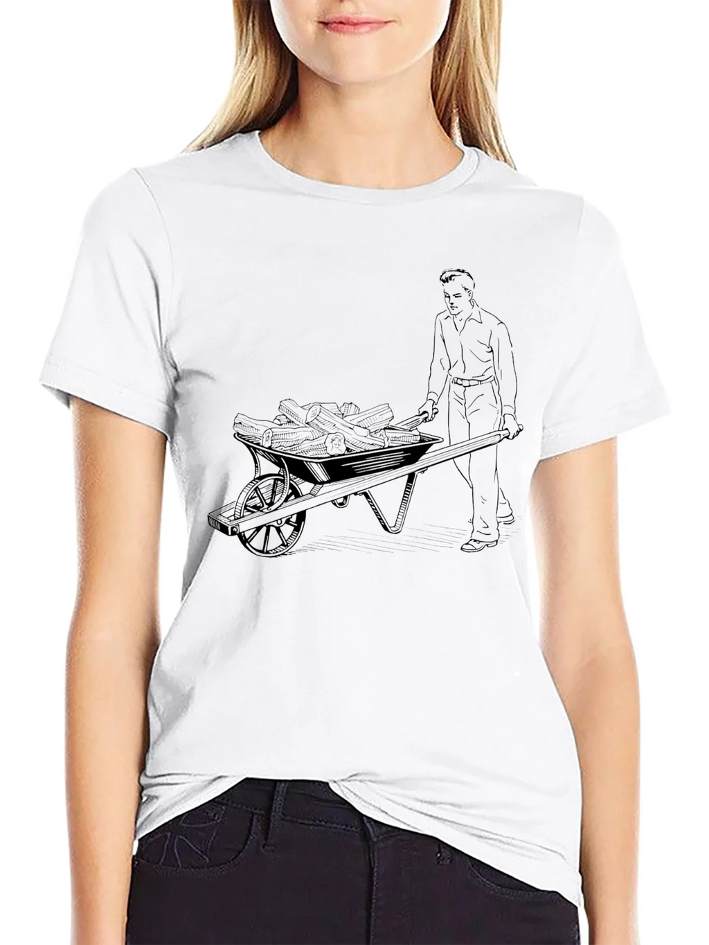Black Graphic Tee - Man Pushing Wheelbarrow product image 11