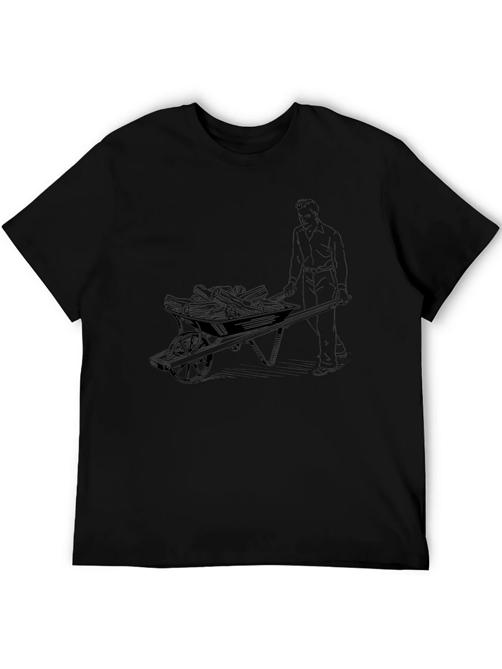 Black Graphic Tee - Man Pushing Wheelbarrow product image 8