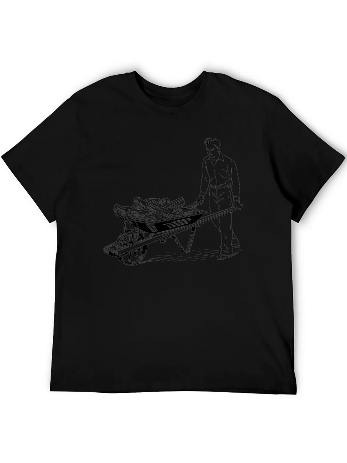 Black Graphic Tee - Man Pushing Wheelbarrow product image 8