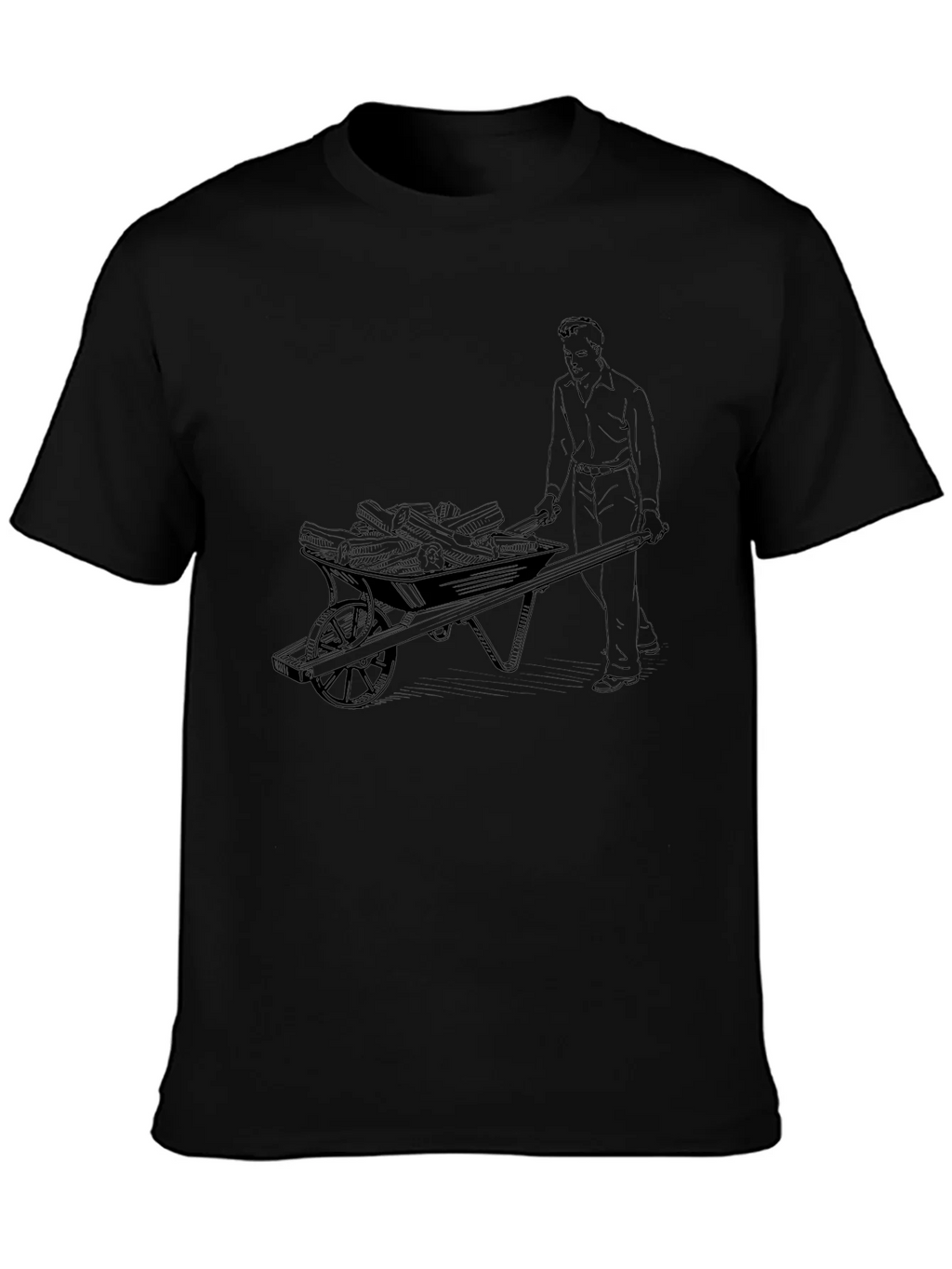 Black Graphic Tee - Man Pushing Wheelbarrow product image 6