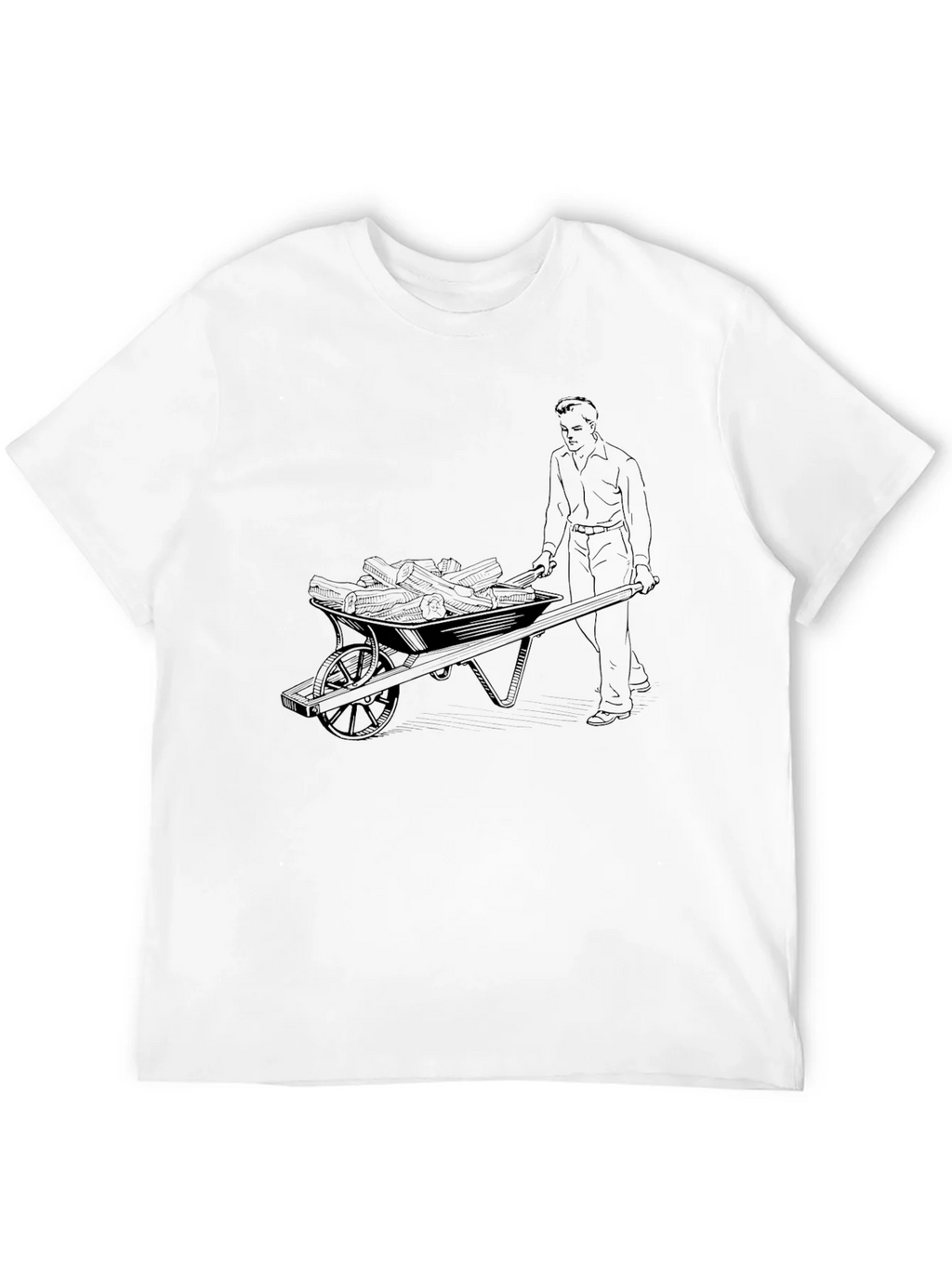 Black Graphic Tee - Man Pushing Wheelbarrow product image 3