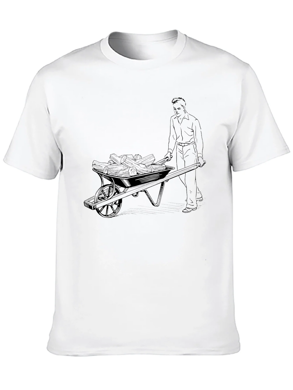 Black Graphic Tee - Man Pushing Wheelbarrow product image 12