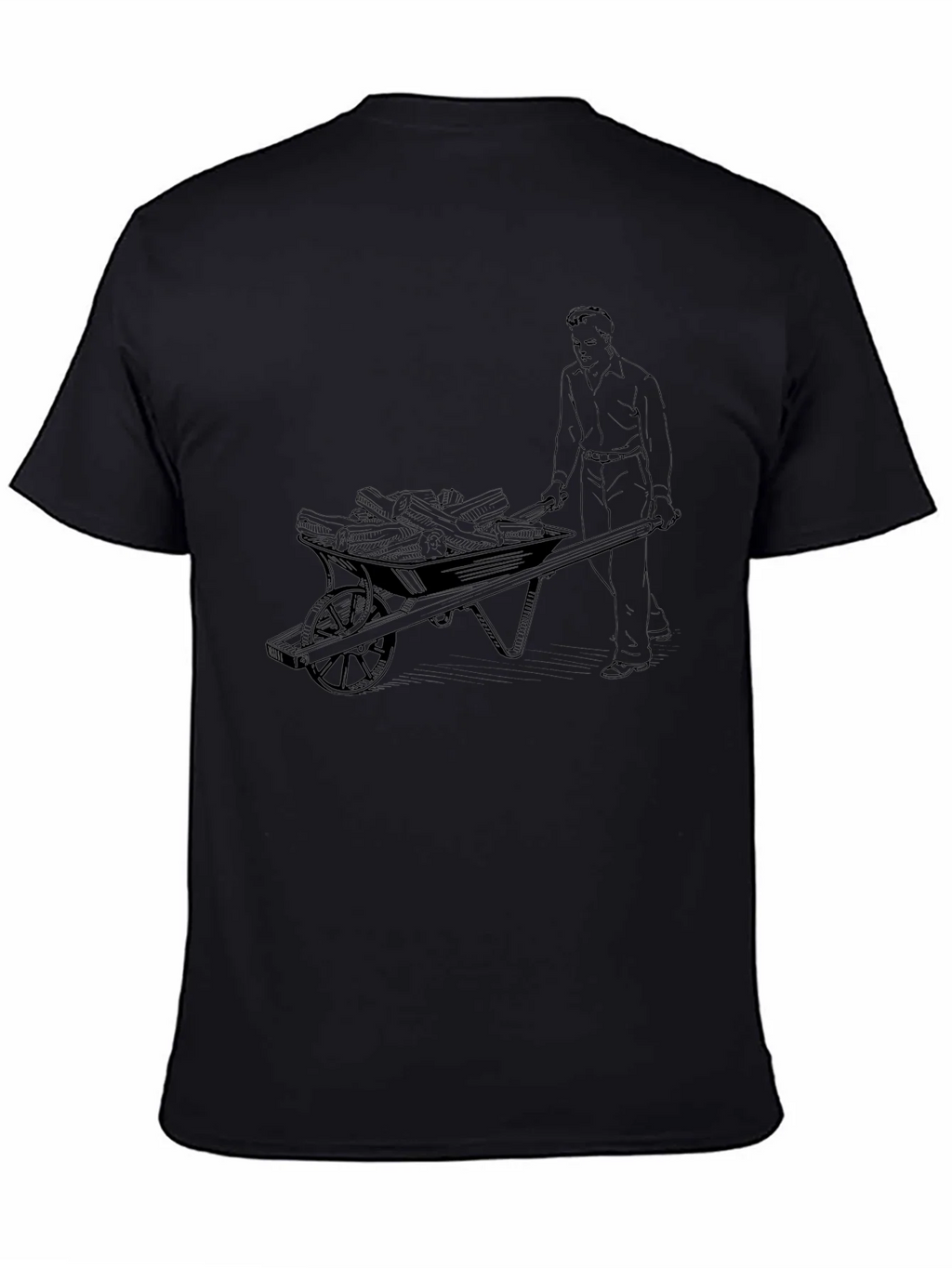 Black Graphic Tee - Man Pushing Wheelbarrow product image 7
