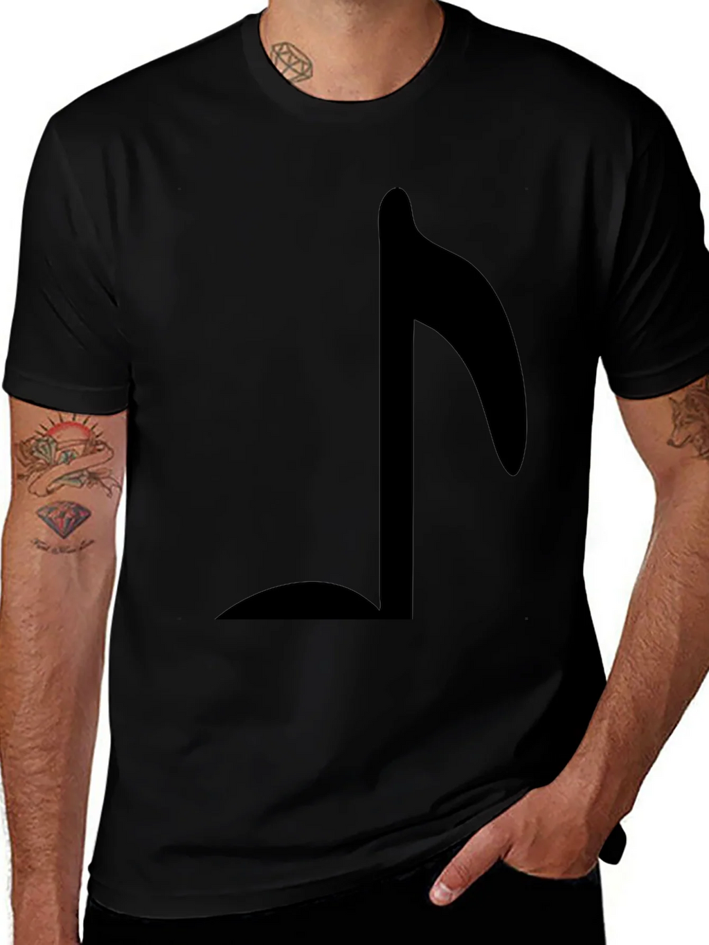 Musical Note Graphic T-Shirt - Black product image 1