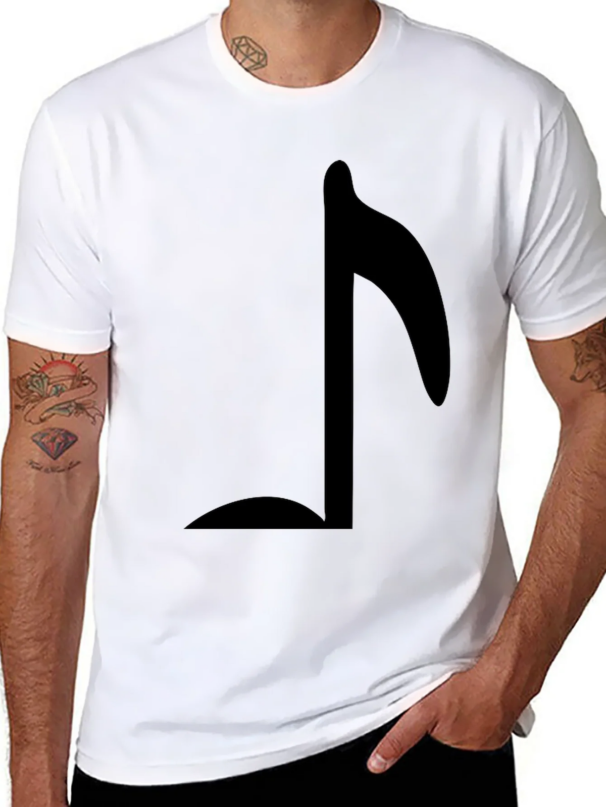 Musical Note Graphic T-Shirt - Black product image 7