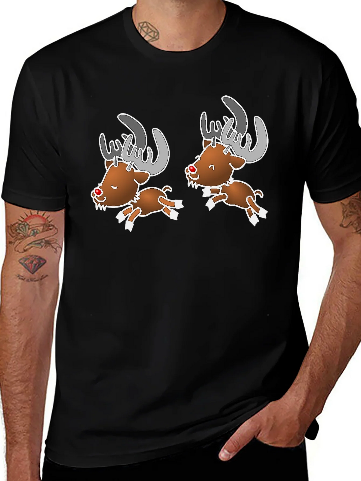Cartoon Reindeer Graphic Tee product image 1