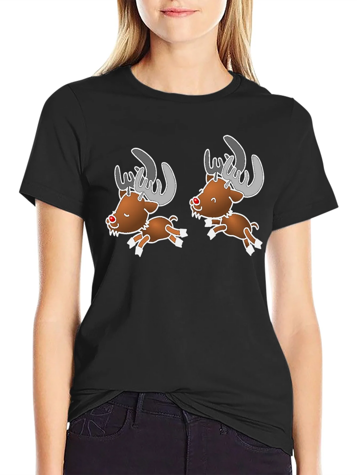 Cartoon Reindeer Graphic Tee product image 2