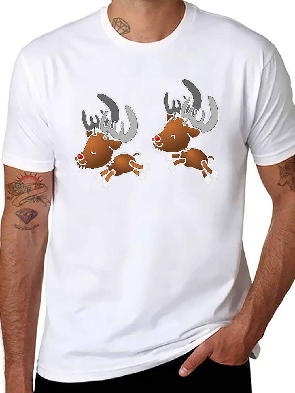 Cartoon Reindeer Graphic Tee product image 7