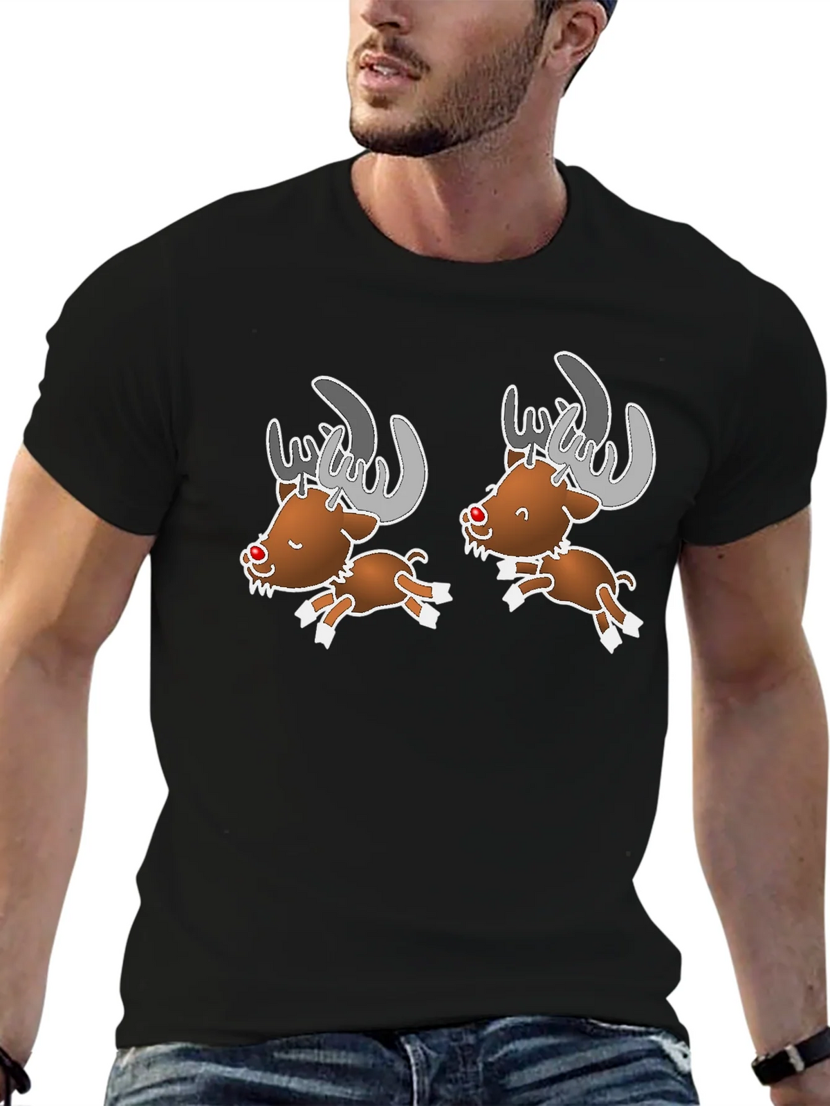 Cartoon Reindeer Graphic Tee product image 6