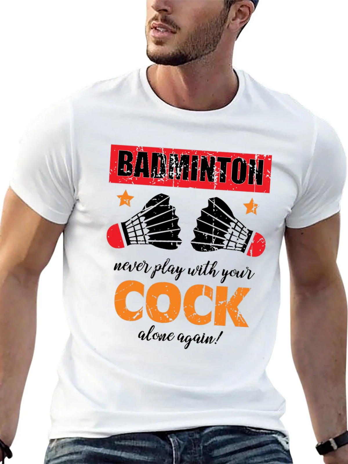 Funny Badminton T-Shirt - Cock Design product image 12
