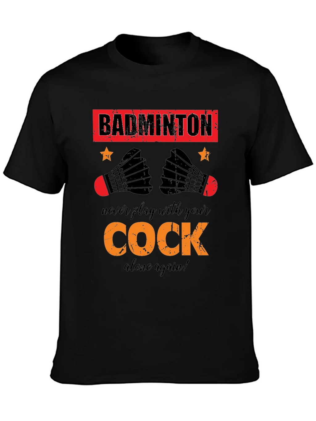Funny Badminton T-Shirt - Cock Design product image 3