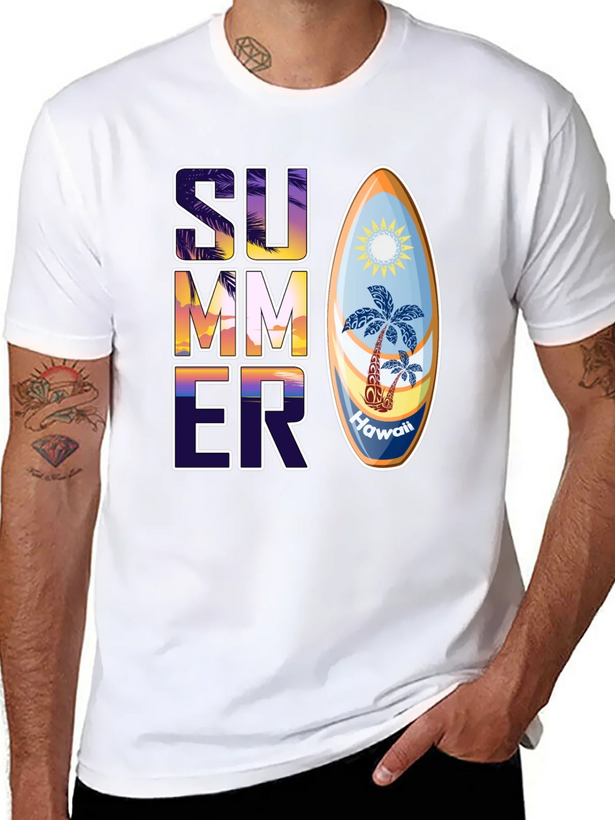 Summer Hawaii Surfboard Graphic T-Shirt product image 10