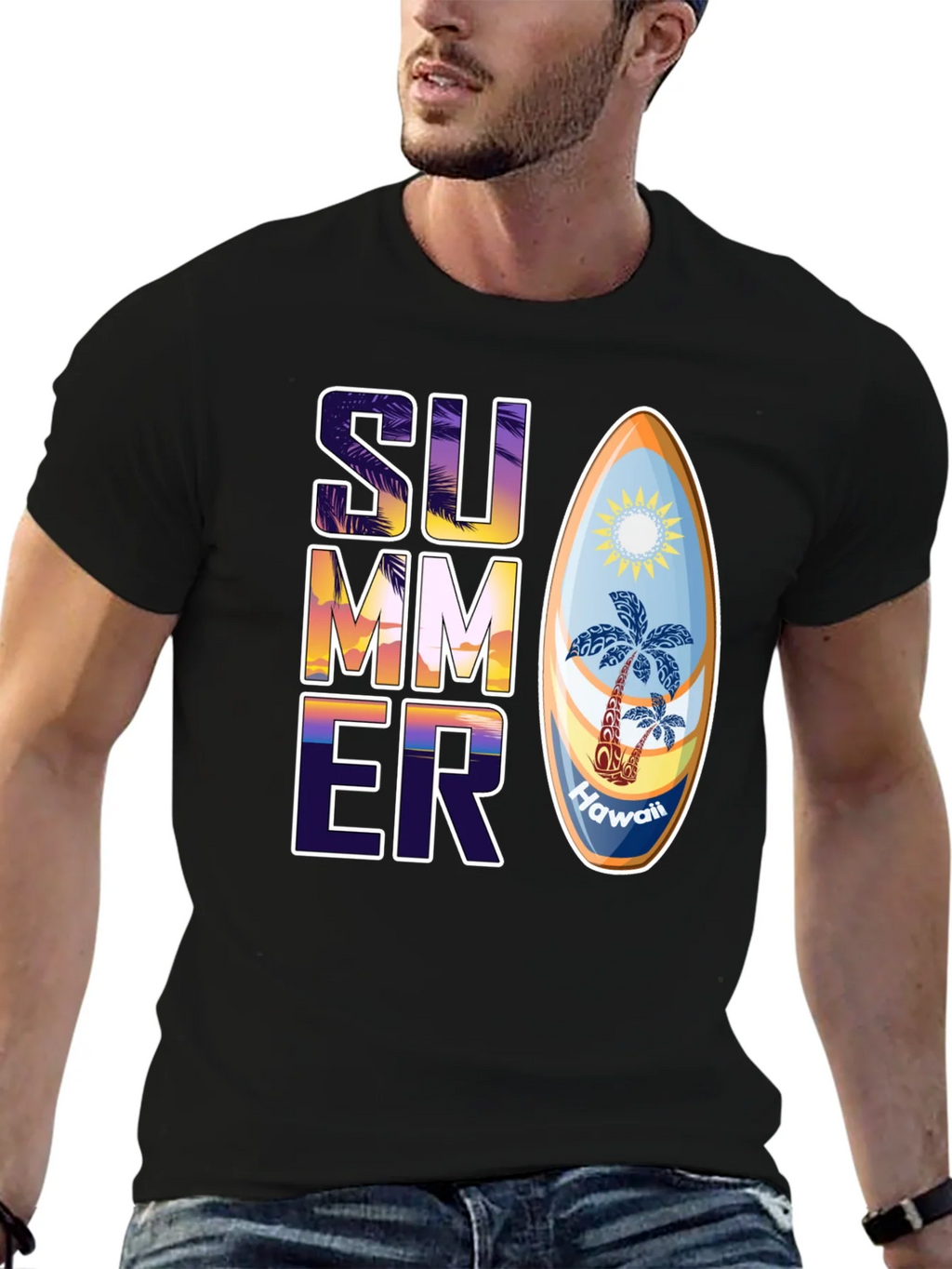 Summer Hawaii Surfboard Graphic T-Shirt product image 9