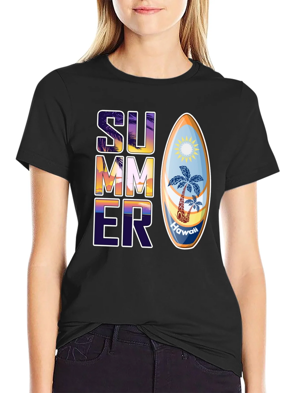 Summer Hawaii Surfboard Graphic T-Shirt product image 5