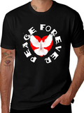 Peace Forever Black T-Shirt with Dove Graphic product image 1