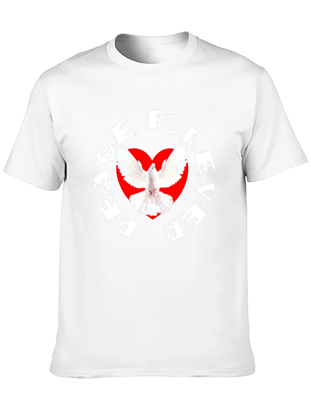 Peace Forever Black T-Shirt with Dove Graphic product image 9