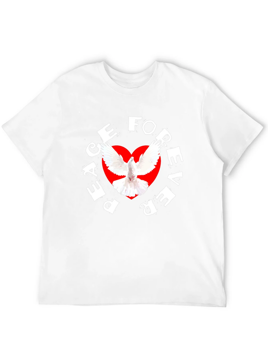 Peace Forever Black T-Shirt with Dove Graphic product image 11