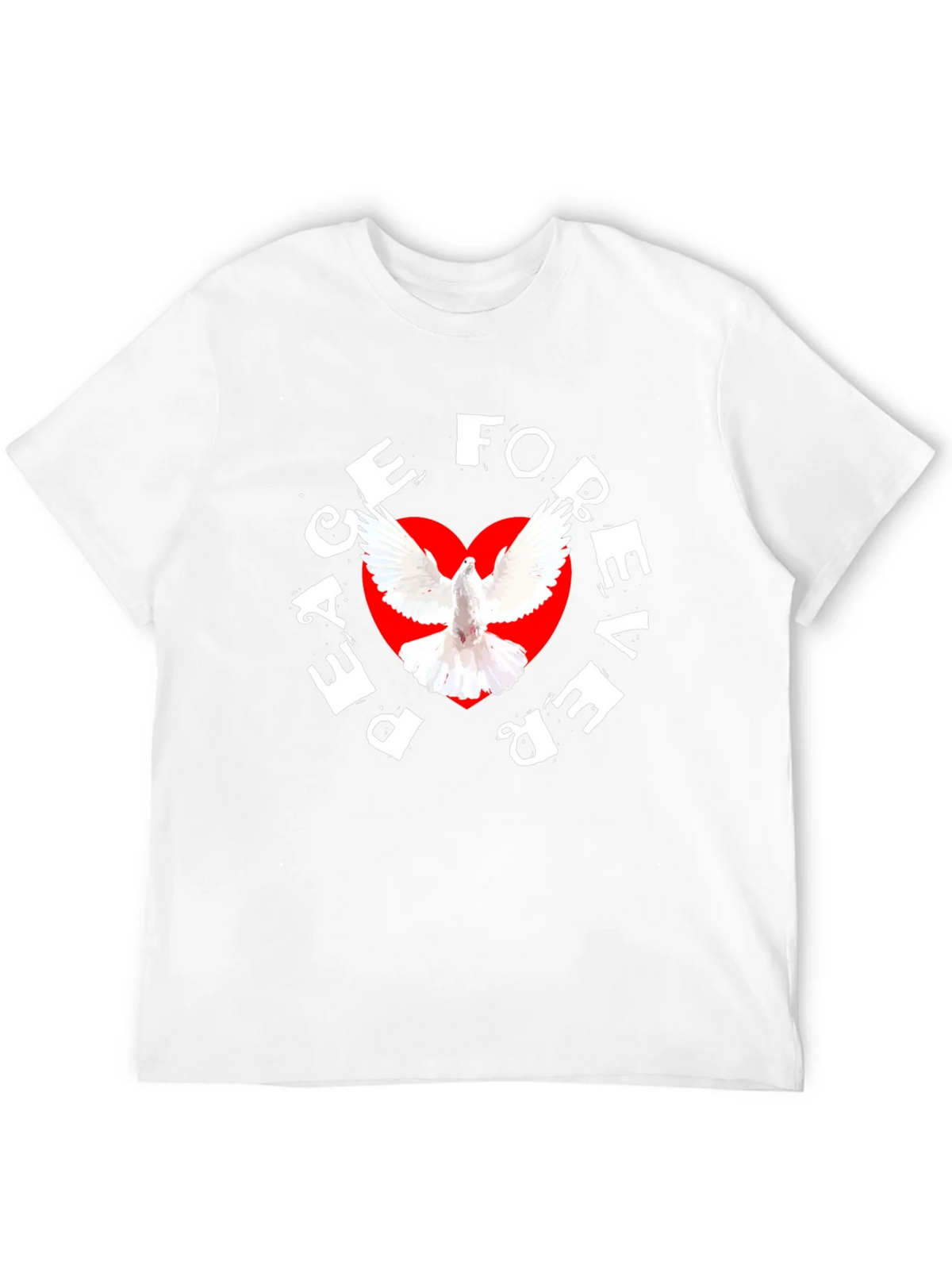 Peace Forever Black T-Shirt with Dove Graphic product image 11