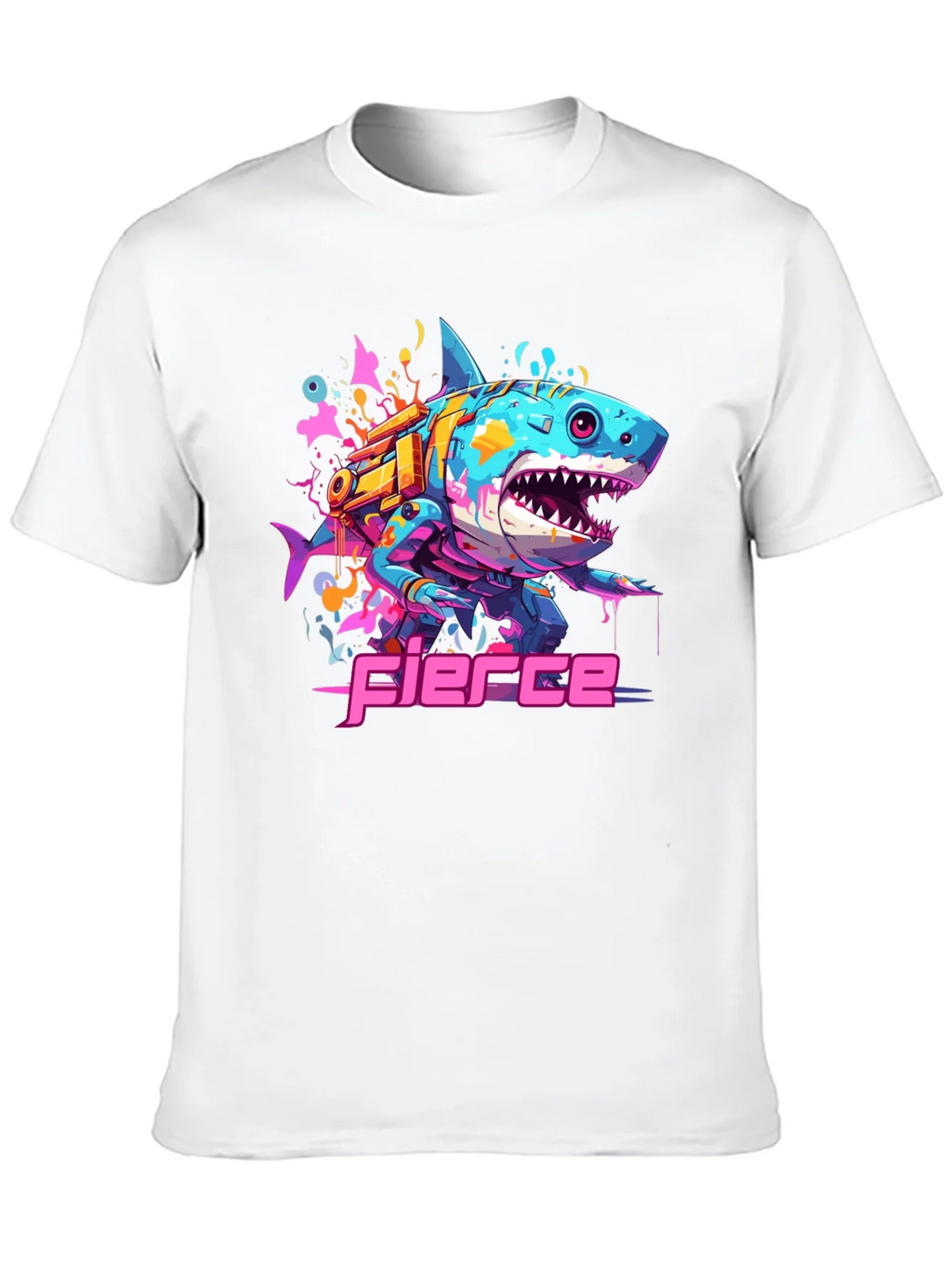 Fierce Cyberpunk Shark T-Shirt product image 12