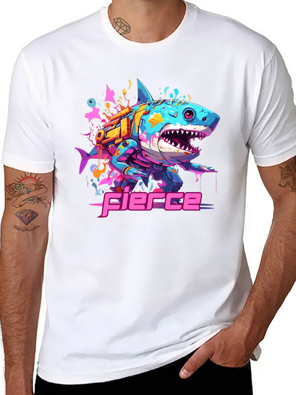 Fierce Cyberpunk Shark T-Shirt product image 10