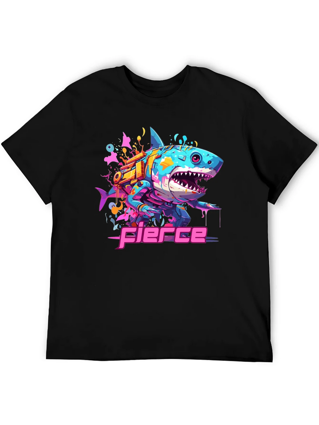 Fierce Cyberpunk Shark T-Shirt product image 8
