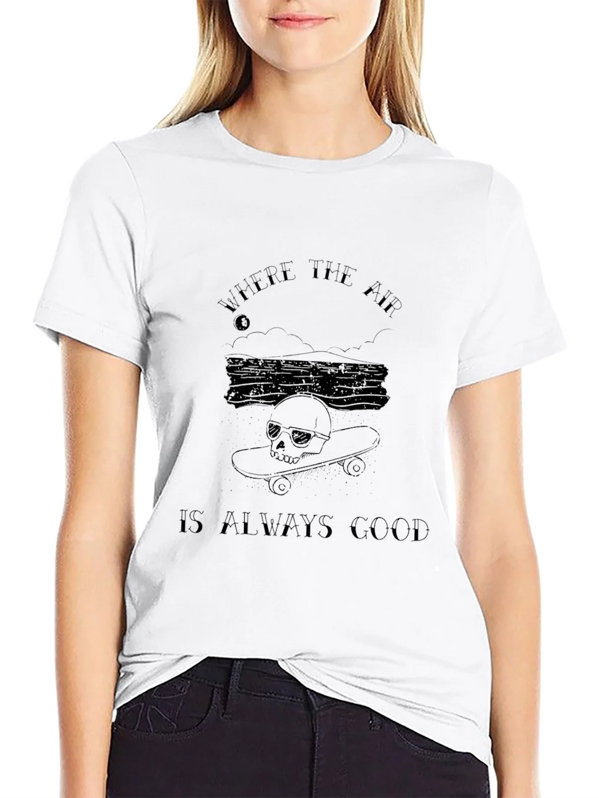 Skull Skateboard T-Shirt - Where the Air Is Always Good product image 8