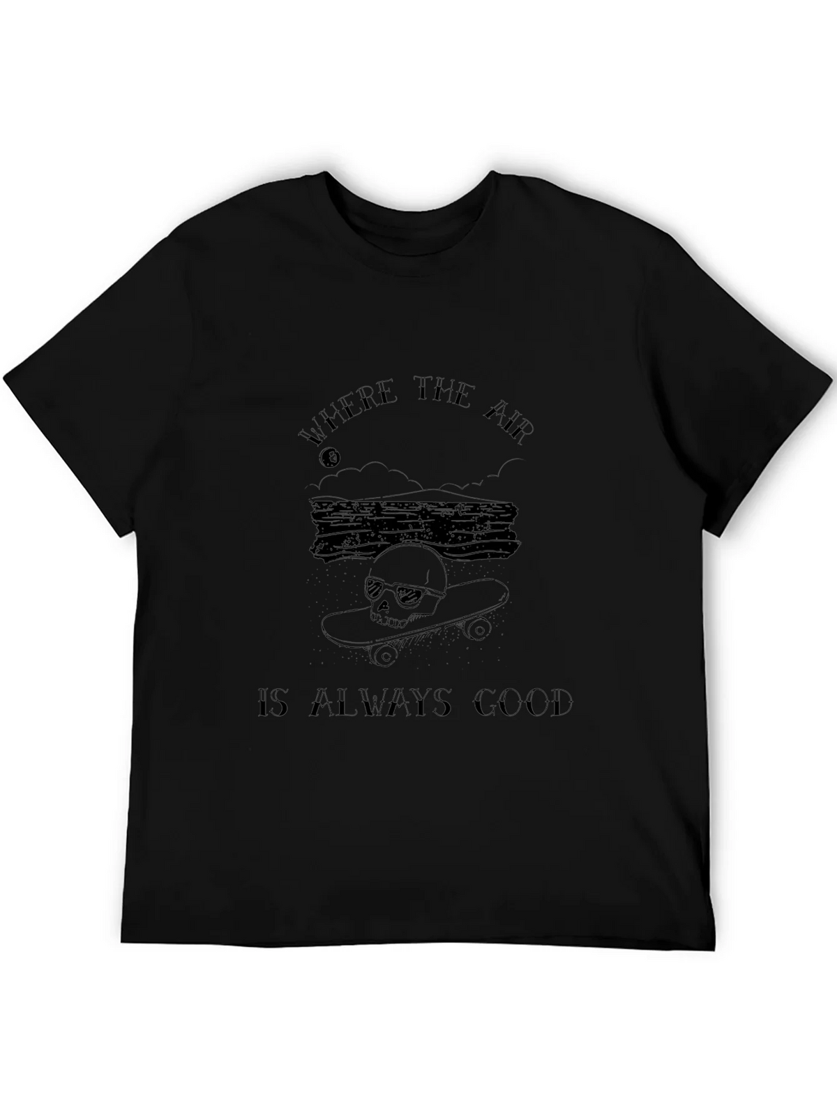 Skull Skateboard T-Shirt - Where the Air Is Always Good product image 5