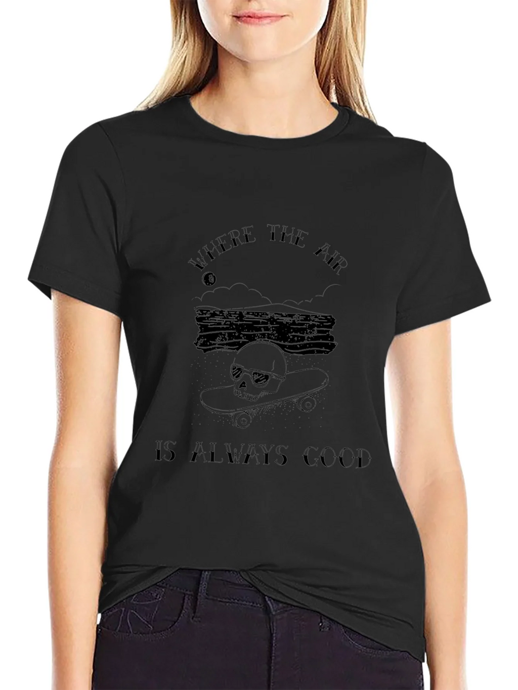 Skull Skateboard T-Shirt - Where the Air Is Always Good product image 2