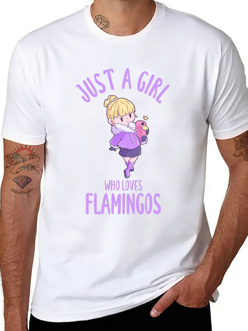 Girl Who Loves Flamingos Graphic T-Shirt product image 10