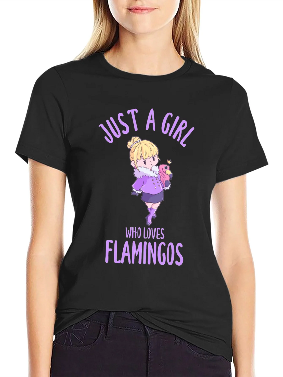 Girl Who Loves Flamingos Graphic T-Shirt product image 5