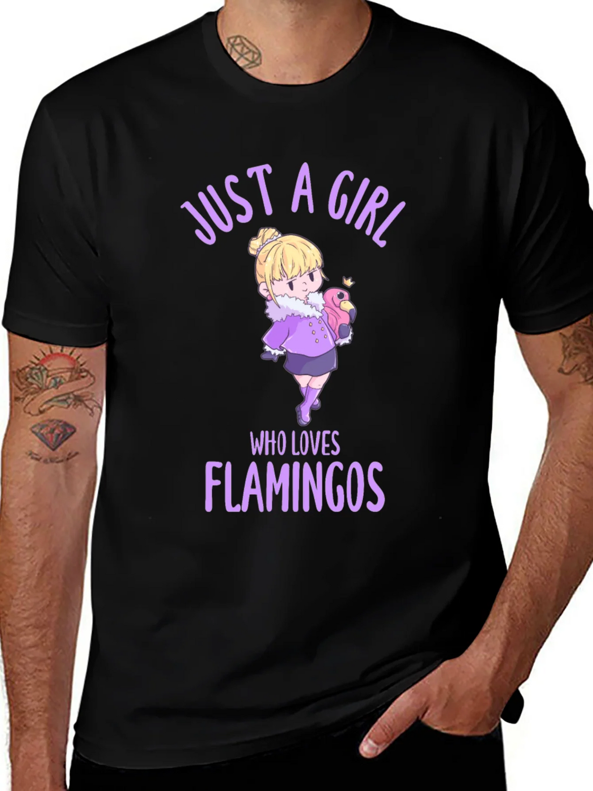 Girl Who Loves Flamingos Graphic T-Shirt product image 1