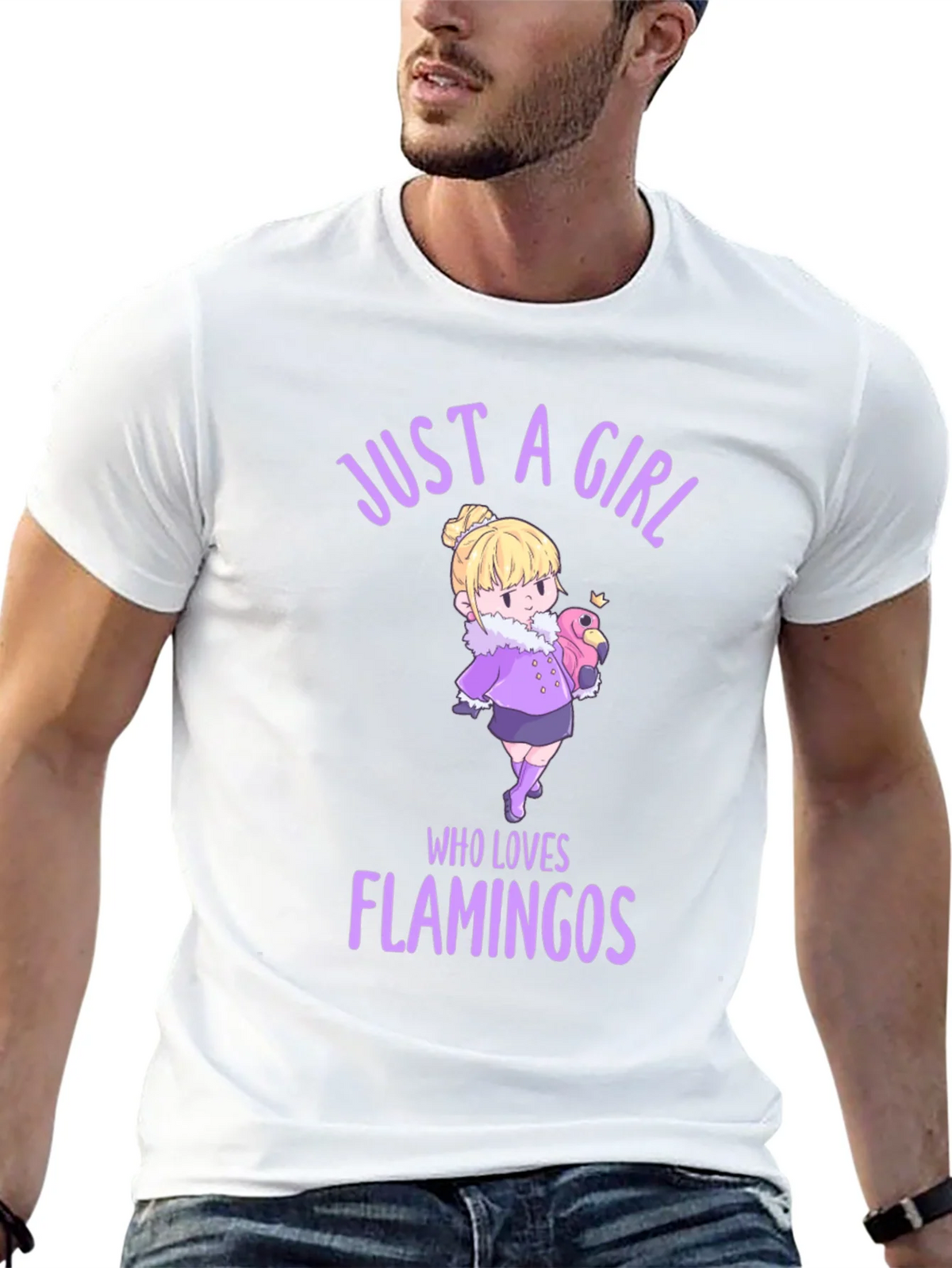 Girl Who Loves Flamingos Graphic T-Shirt product image 4