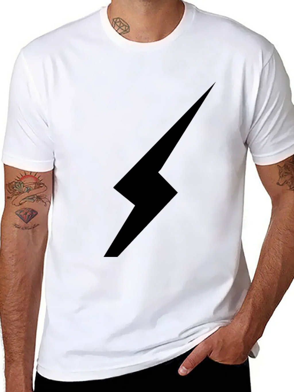 Black Lightning Bolt Graphic Tee - Stylish & Edgy product image 10