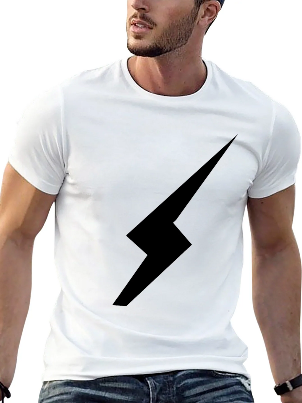 Black Lightning Bolt Graphic Tee - Stylish & Edgy product image 4
