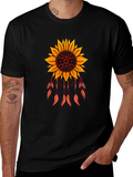 Sunflower Dreamcatcher Graphic T-Shirt - Black product image 1