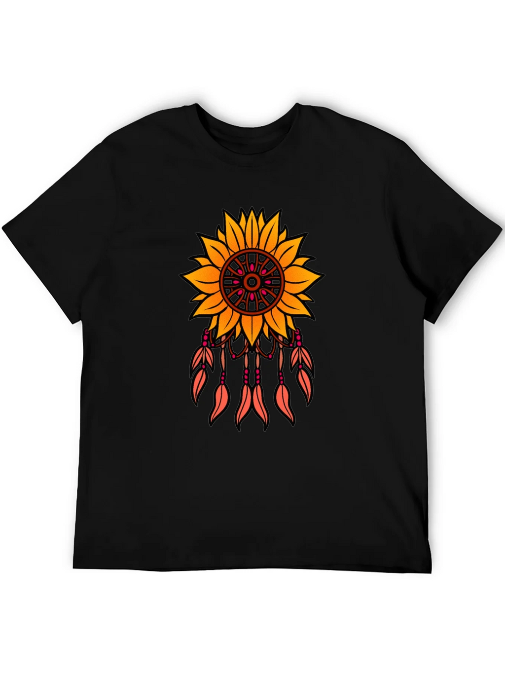 Sunflower Dreamcatcher Graphic T-Shirt - Black product image 5