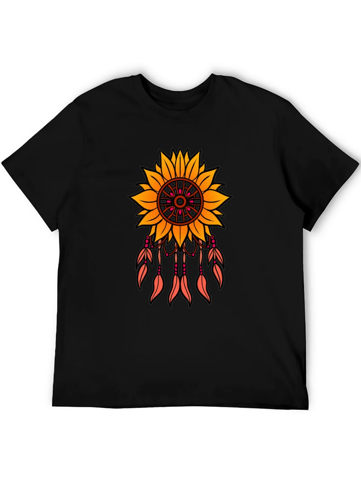 Sunflower Dreamcatcher Graphic T-Shirt - Black product image 5